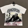 Wholesale Hot Drilling Designer Clothing Short Sleeve High Quality Gothic Printing Pattern Mixed Emotion T-shirts for Men