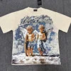 Wholesale Hot Drilling Designer Clothing Short Sleeve High Quality Gothic Printing Pattern Mixed Emotion T-shirts for Men