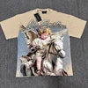 Wholesale Hot Drilling Designer Clothing Short Sleeve High Quality Gothic Printing Pattern Mixed Emotion T-shirts for Men