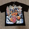 Wholesale Hot Drilling Designer Clothing Short Sleeve High Quality Gothic Printing Pattern Mixed Emotion T-shirts for Men