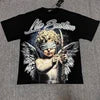Wholesale Hot Drilling Designer Clothing Short Sleeve High Quality Gothic Printing Pattern Mixed Emotion T-shirts for Men