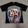 Wholesale Hot Drilling Designer Clothing Short Sleeve High Quality Gothic Printing Pattern Mixed Emotion T-shirts for Men