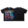 Designer Clothes Shining Rhinestone Mens T-shirt Washed Short Sleeve American High Street Trendy Brand MAJESTIK 240 Grams Loose