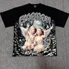 Wholesale Hot Drilling Designer Clothing Short Sleeve High Quality Gothic Printing Pattern Mixed Emotion T-shirts for Men