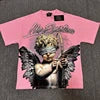 Wholesale Hot Drilling Designer Clothing Short Sleeve High Quality Gothic Printing Pattern Mixed Emotion T-shirts for Men