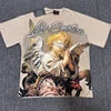 Wholesale Hot Drilling Designer Clothing Short Sleeve High Quality Gothic Printing Pattern Mixed Emotion T-shirts for Men