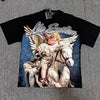 Wholesale Hot Drilling Designer Clothing Short Sleeve High Quality Gothic Printing Pattern Mixed Emotion T-shirts for Men