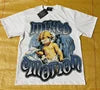 Wholesale Hot Drilling Designer Clothing Short Sleeve High Quality Gothic Printing Pattern Mixed Emotion T-shirts for Men
