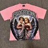 Wholesale Hot Drilling Designer Clothing Short Sleeve High Quality Gothic Printing Pattern Mixed Emotion T-shirts for Men