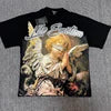 Wholesale Hot Drilling Designer Clothing Short Sleeve High Quality Gothic Printing Pattern Mixed Emotion T-shirts for Men