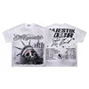 Designer Clothes Shining Rhinestone Mens T-shirt Washed Short Sleeve American High Street Trendy Brand MAJESTIK 240 Grams Loose