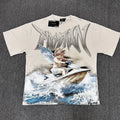 2026 MIXED EMOTION Rhinestone Short Sleeve Men Women Tshirt Streetwear Cotton Loose Round Neck Top Tees Oversized Tee Top Trendy